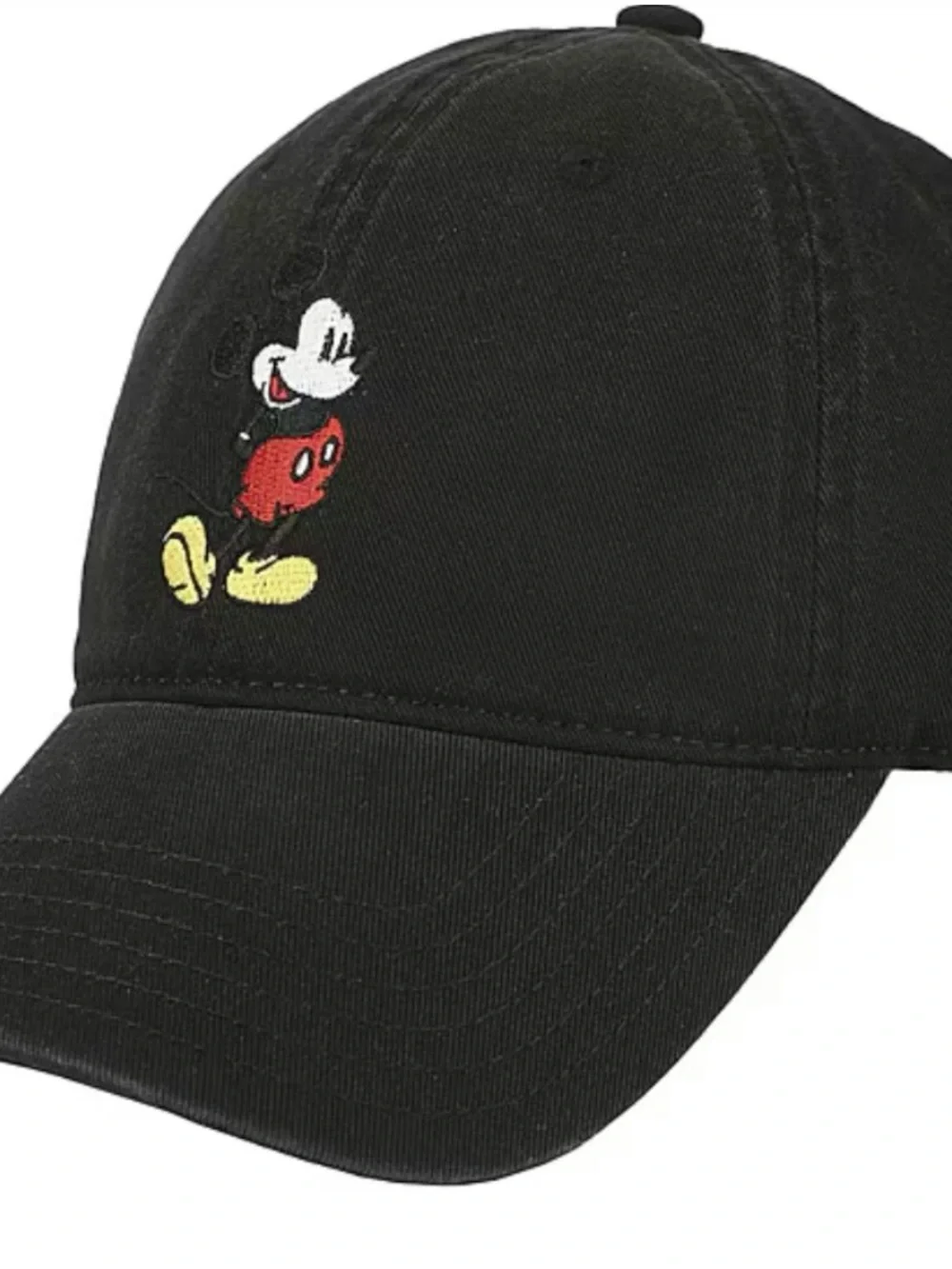 Unisex Black Mickey Mouse Embroidered Baseball Cap